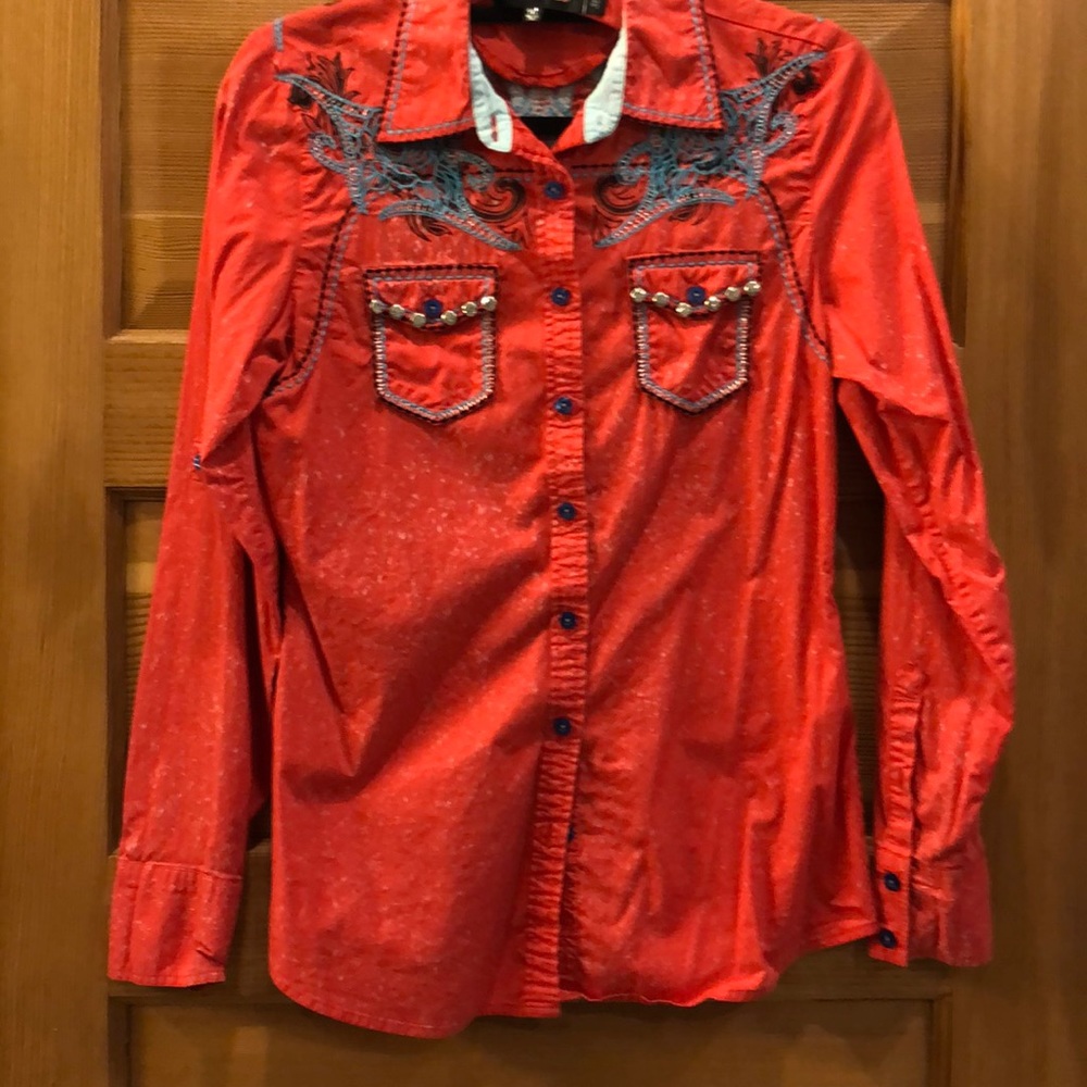 Roar medium button front western shirt